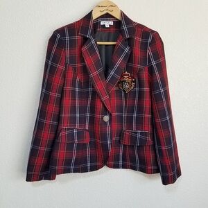 OO LA LA Plaid Blazer